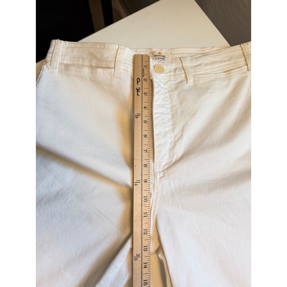 Marine Layer Allison Wide Leg Pants Womens Size 10 Off-White High Rise Coastal - Picture 14 of 16